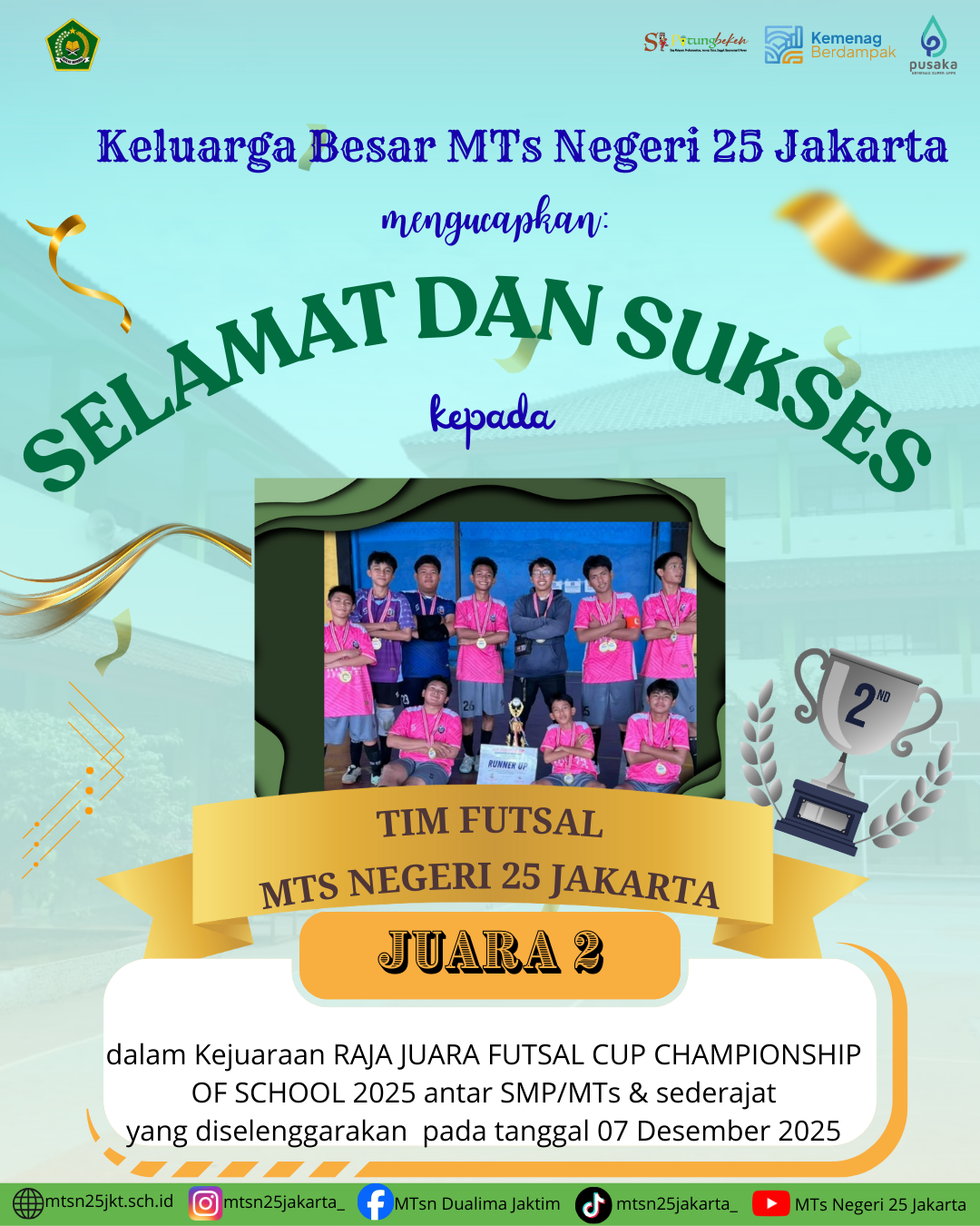 Selamat Kepada Tim Futsal MTsN 25 Jakarta