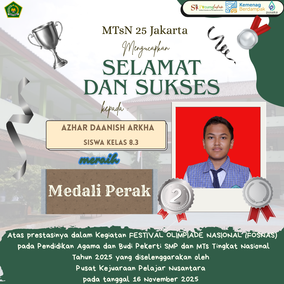 Selamat kepada Azhar Daanish siswa kelas 8.3